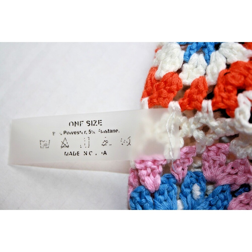 Boho Crochet Hand Knit Crop Top Granny Squares size Medium - Picture 3 of 4